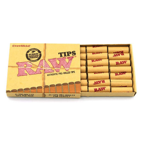 RAW Pre-Rolled Filtertips 21 Stück im Karton-Offen
