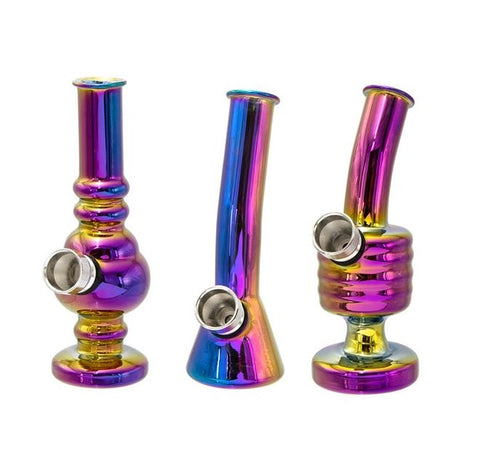 RAGGA Mini Glasbong Öl Farben 12,5 cm-3er Ausführung