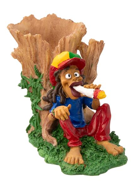 Aschenbecher Rastaman sitzend am Baum mit Jibbit