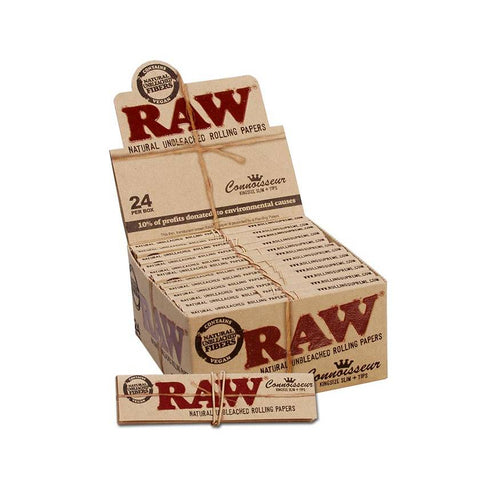 RAW Blättchen KS Connoisseur mit Tips 24er Box