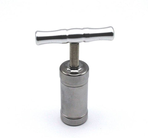Smokerama Pollenpresse Edelstahl Klein mit Griff 8cm-Gerade