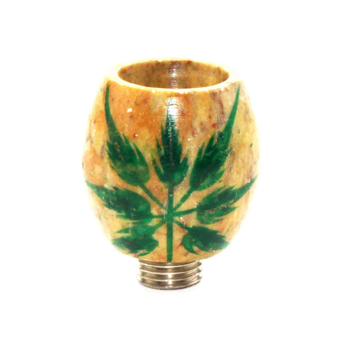 Pfeifen Steinkopf Leaf mit Metall Gewinde Hell