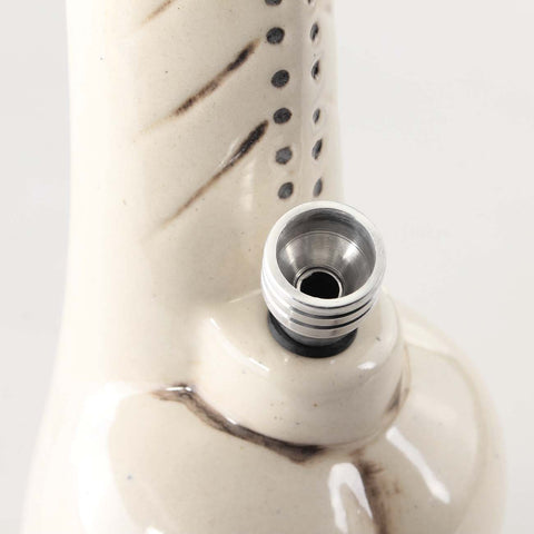 Penis Bong aus Keramik Weiß-Kopf