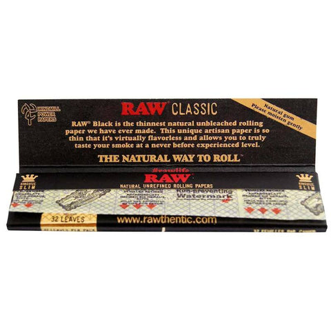 RAW Black Blättchen King Size Slim Extra Fein 32 Blatt-Offen