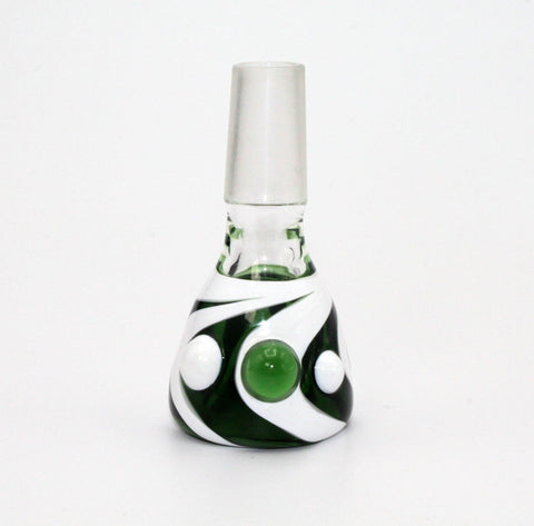 Monkey Glass Whitegreen Willow Glaskopf 14,5 mm Schliff handgearbeitet-Umgedreht