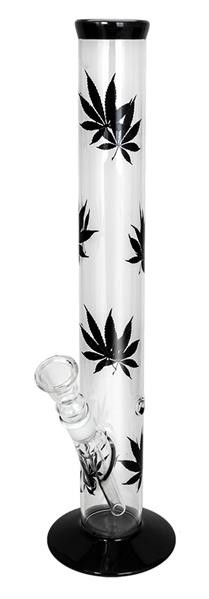 Glas Zylinderbong Multi Leaf Black 42 cm
