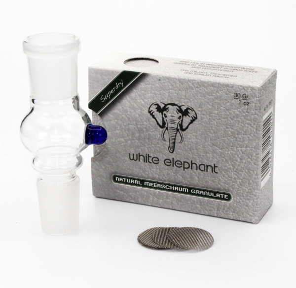 Glas Carbon Filter Adapater Set Schliff NS19 mit Meerschaum-Granulat