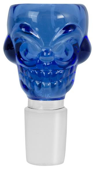 Glaskopf Skull Bowl Blau 18,8 mm Schliff