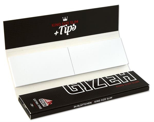 Gizeh Papers Black King Size Slim Extra Fine mit Tips