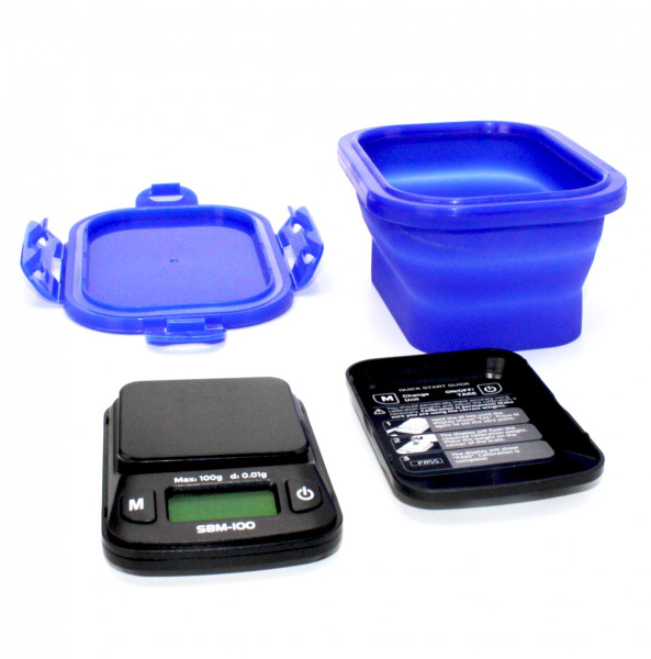 ONBALANCE Digitalwaage SBM-100 Blau 0,01g Teilung mit Schale