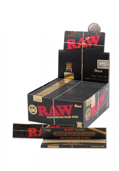 RAW Black Blättchen King Size Slim Extra Fein 32 Blatt