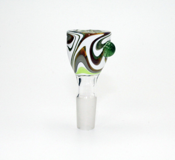 Monkey Glass Crem Dela Crem 14,5mm Glaskopf handgearbeitet mit Rollstopper