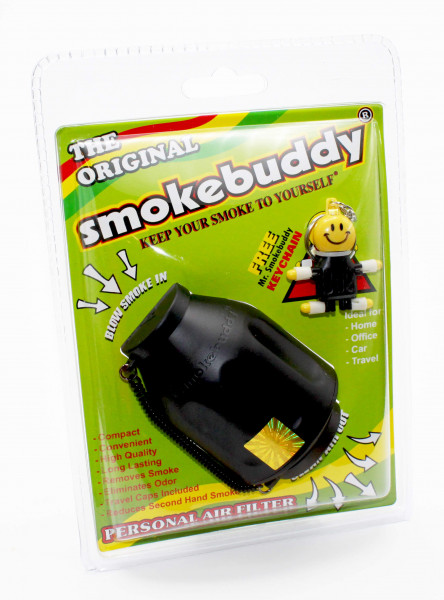 Smokebuddy Original Schwarz personeller Rauchfilter mit Kappen