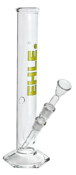 EHLE Glas Bong 250 GelbGrün 30cm mit Kickloch