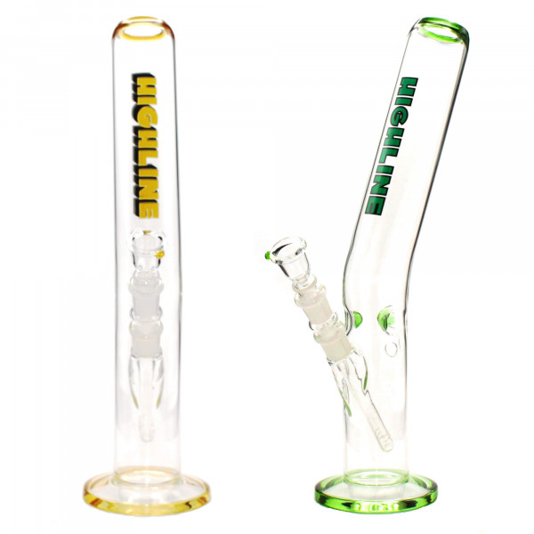 Highline Bong Leaning Larry 37 cm mit Eiskerben & Ohne