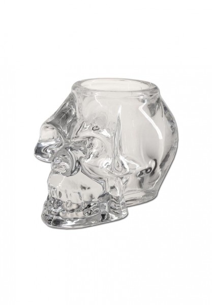 Totenkopf Kerzenhalter Glas