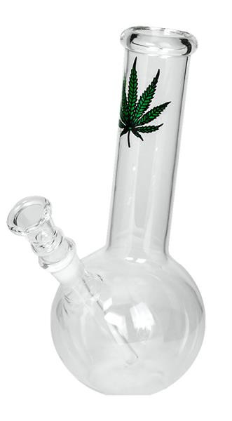 Glas Bong Bubble 22 cm Höhe Leaf Green