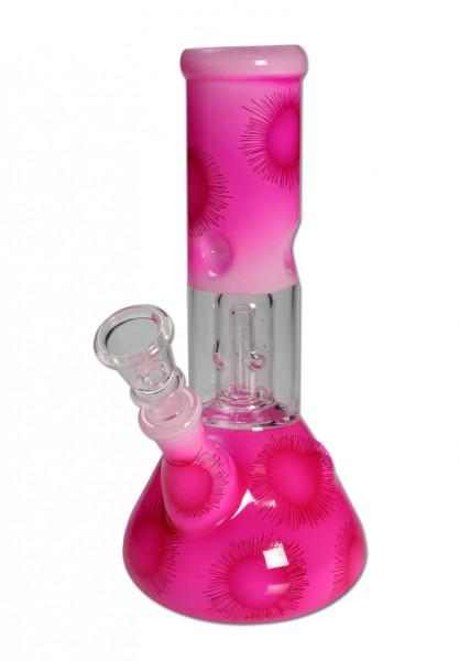 Eis Glasbong Pink 21 cm mit Kuppel Perkolator